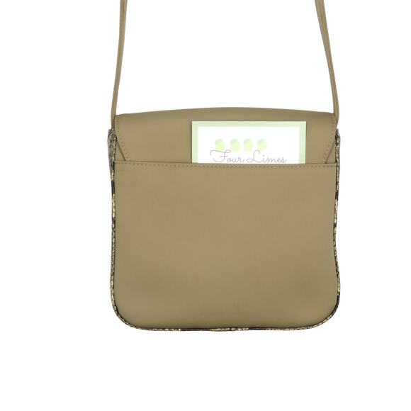 Y2k Vintage Nine West Beige Snakeskin Pattern Square Crossbody Bag - Picture 6 of 10